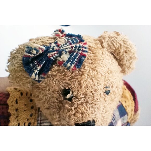 Artisan Teddy Bear Handmade Plush Stuffed Animal 12 Inch Dress Bloomers Apron - Picture 16 of 16